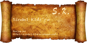 Sindel Klára névjegykártya